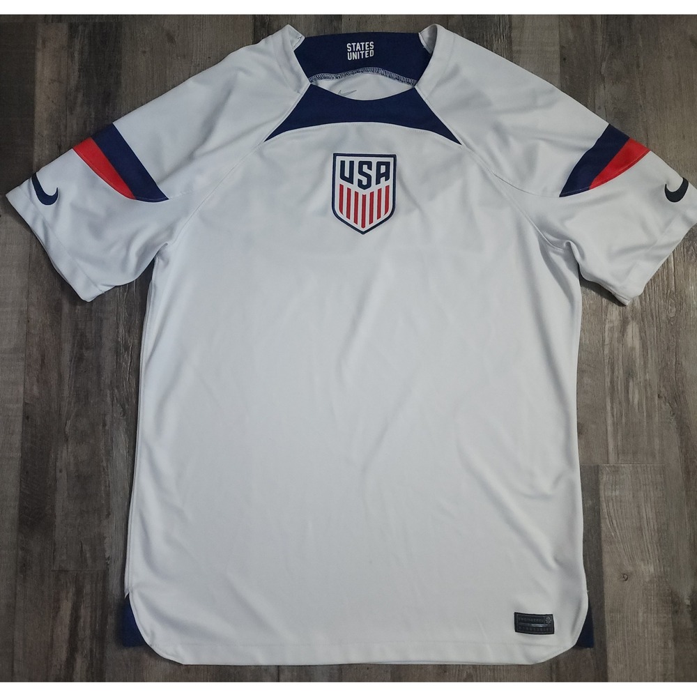 Nike Soccer Jersey Mens Medium White USA National Team Dri-FIT Top 22/23 Home